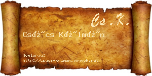 Csúcs Kálmán névjegykártya